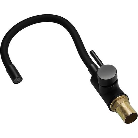 Robinet de cuisine noir mat 37 cm flexible pivotant à 360° (1/5)