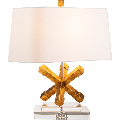 Elstead Jackson - Lampe de table carrée à 1 lumière, or, E27 (1/3)