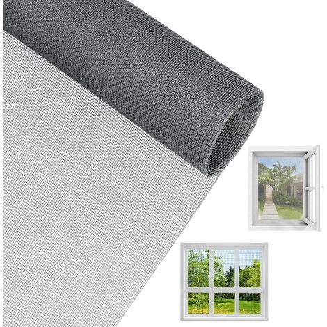 Rouleau Moustiquaire 120 x 250 mm, Moustiquaire Fenetre Chat Découpable, Moustiquaires Fibre de Verre Sans Percage Gris, pour Maison, Bureau, Hôtel (1/5)