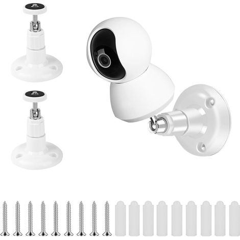 3 Pcs Supports pour Caméra, Support pour Caméra intérieur et extérieur, Support Mural Orientable à 360° compatible avec Stick Up Cam caméras de sécurité, Filetage 1/4" (1/5)