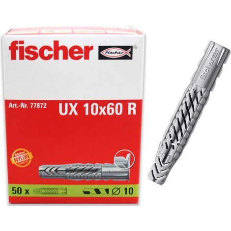 Cheville tous matériaux UX 10 x 60 R avec collerette/Boîte de 50 (1/5)