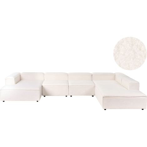 Modular Corner Sofa 5 Seater ARDAL Boucle Off-White Left Hand (1/5)