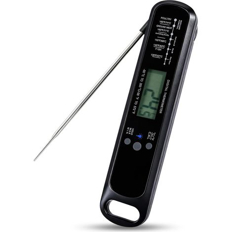Thermomètre à viande numérique sans fil étanche IP67 avec LED haute précision – Lecture instantanée, idéal pour friteuse à air chaud, four, barbecue et cuisine (1/5)