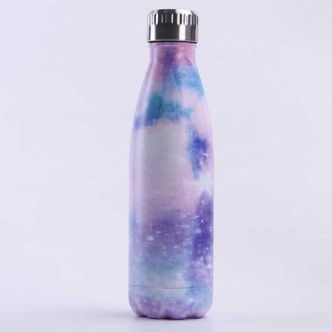 Bouteille d'eau en Acier Inoxydable Ciel étoilé Imprimé Thermos 500ml Double Paroi Isolée sous Vide Gourde Isothermes - Style 39 (1/4)