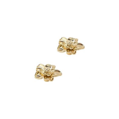 Set di 4 pomelli per cassetti in lega di zinco a forma di fiore per tavoli da trucco, specifici per cassetti, stile creativo, foro singolo (oro) - Crezuo