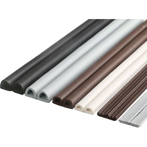 10 m Bande d'étanchéité pour porte et fenêtre, type D, mousse caoutchouc auto-adhésive, isolation phonique et thermique (marron D, 9mmx7,5mm) (1/5)