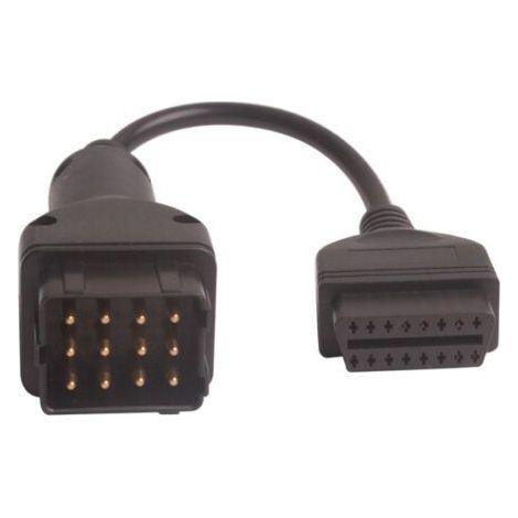 12Pin OBD1 a 16Pin OBD2 Cable Diagnostico compatible con Renault OBDII Adaptador Conector
