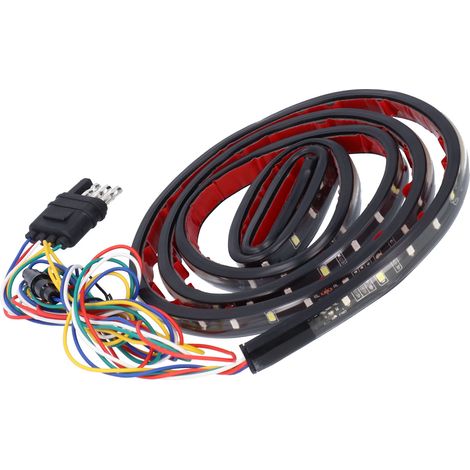 Bande LED 60 pouces, lumière blanche et rouge, 5 modes, étanche IP67, connecteur 4 broches pour camionnettes et pick-ups (1/5)