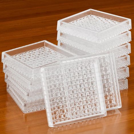 Tapis de meubles carrés en caoutchouc, 12 pièces, 2 "x 2", antidérapants et silencieux, pieds de meubles, protecteurs de sol (1/5)
