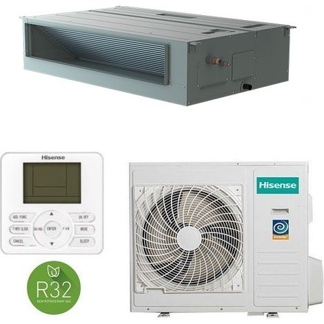 Hisense – Climatiseur gainable 9 kW – Silencieux 31 dB – Classe A++/A+ – Gaz R32 – Installation Slim pour espaces restreints