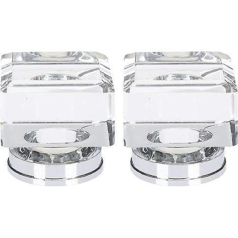 2 boutons de commode transparents comme du cristal