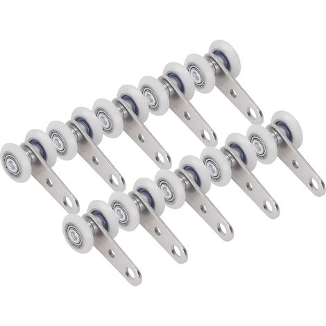 Rouleaux robustes en nylon blanc avec base en aluminium, design silencieux et solide, roulettes de fenêtre légères pour des glissements silencieux (1/5)