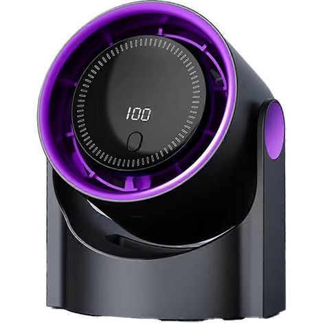 Ventilateur de bureau à 4 vitesses, rechargeable par USB, gris (1/5)
