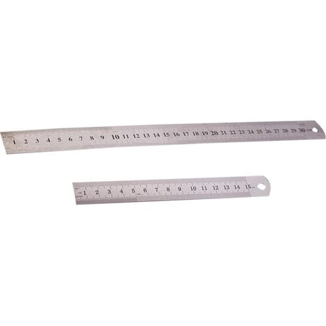Lot de 2 règles en acier inoxydable, 15 cm et 30 cm, pour le (1/5)