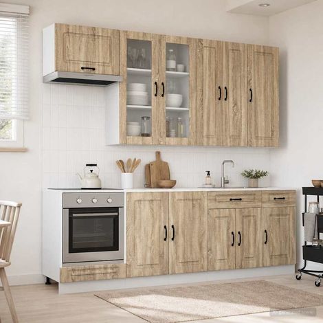 vidaXL Unité de cuisine KALMAR 8 pcs Chêne Sonoma Bois d'ingénierie (1/5)