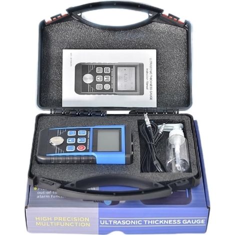 Jauge d'épaisseur ultrasonique Portable 0,8-500 mm, résolution de 0,01 mm, for métaux/Acier, avec Stockage des données de Mesure de la Vitesse du Son (1/5)