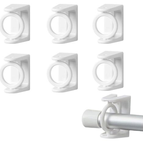 6 Pièces Support Tringle Rideaux sans Percage Crochet Rideau Accroche Rideau sans Percage Barre de Rideau sans Percage Accroche Rideau Convient à Toutes Les Surfaces Lisses et Planes (1/5)