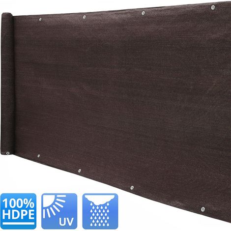 200g/m² Garden Privacy Shade Net Wall Screening Netting Balcony Windbreak Fence, Brown 1x50M (1/5)