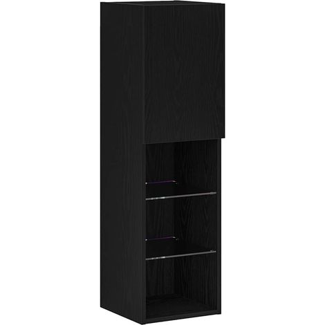 Maison Exclusive - Ensemble meuble TV avec LED Chêne noir 30,5 x 30 x 102 cm
