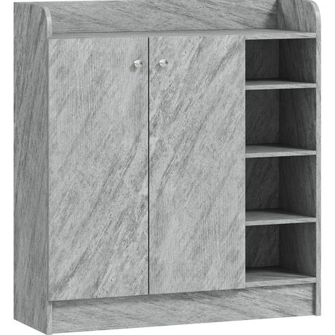 CHICFURN Mobile portascarpe 83 x 30 x 90 cm grigio in legno, 12 paia, per ingresso (1/5)