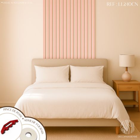 Kit tasseaux adhesif cerisier naturel - Gabarit de pose offert - Surface de 1,2 M2 - Panneau tasseau sur-mesure (1/3)
