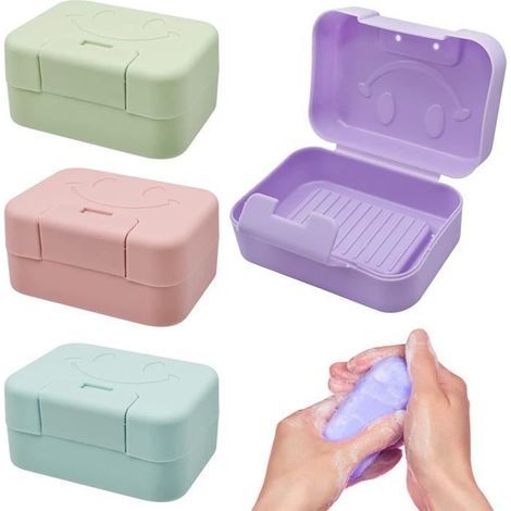 4 waterproof soap cases with lids, travel soap boxes (1/4)