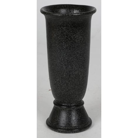 8x BURI Grab Blumenvase Schwarz Grau Schmuck Pflanzen Dekoration Friedhof Schale (1/2)