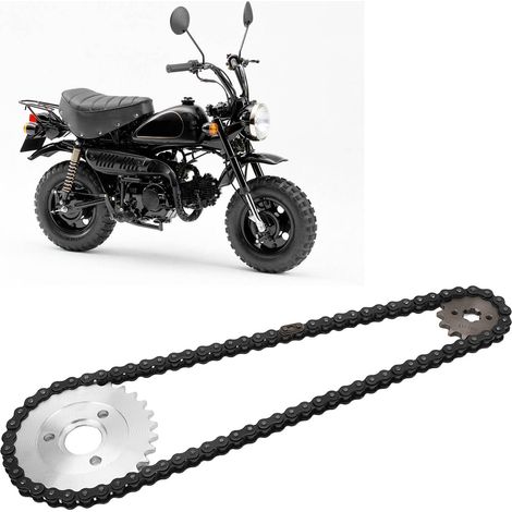 Ritzel- und Kettensatz für Minibike 420 78, 420 14T Kette, 120 mm Ritzel, 3-Loch 29T Ritzel hinten für Honda Z50A, Z50, Z50R, Z50J und Monkey Bike. (1/5)