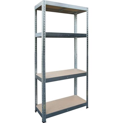 Etagère rack 2362835 – rayonnage métallique 4 plateaux amovibles 30x70cm – charge lourde jusqu'à 200kg – hauteur 150cm – montage sans vis – Modulo Storage