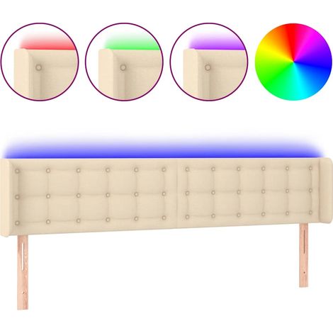Maison Exclusive - Testiera a LED Crema 183x16x78/88 cm in Tessuto (1/5)