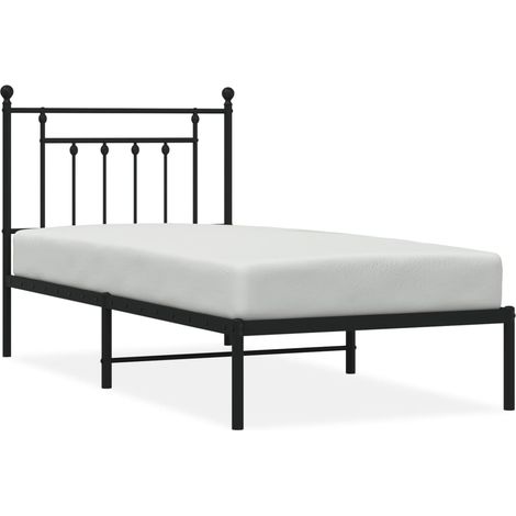 Maison Exclusive - Bettgestell mit Kopfteil Metall Schwarz 90x190
