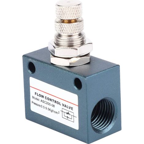 ASC200-08 Pneumatic Control Valve, Aluminum Alloy Throttle Valve for Regulation, Speed Controller for Industrial and DIY Applications, Threaded Valve (1/5)