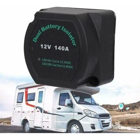 Isolateur de batterie double 12V 140A – Relais sensible à la tension pour véhicules utilitaires – Indice de protection IP65 – Charge simultanée (1/5)