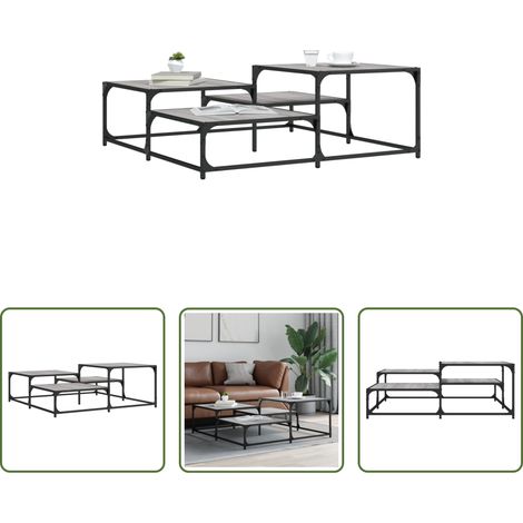 Wohnzimmermöbel - Couchtisch Grau Sonoma 107x107x40 cm Holzwerkstoff (1/5)