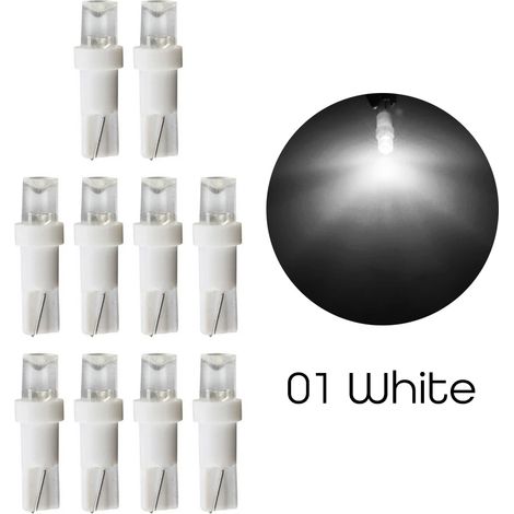 Ampoule automobile LED, lot de 10 unités, réf. 02485, couleur blanche, pour l'éclairage et le remplacement dans les véhicules.-AquaForge