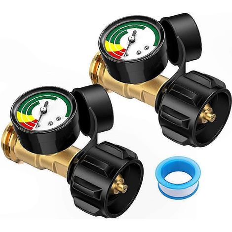 Lot de 2 Indicateurs de Niveau de Gaz Propane pour Chauffages, Foyers, Braseros et Grils de Barbecue (1/5)