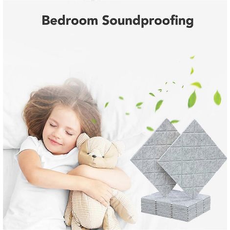 Panneau d'absorption acoustique en 12 pièces, panneau en mousse absorbante acoustique de 30,5 x 30,5 x 1 cm, gris (1/4)