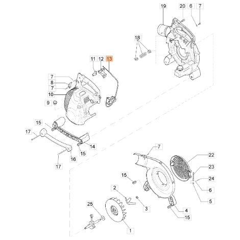 Cavo acceleratore soffiatore modelli BV300 ORIGINALE EMAK 56550024R