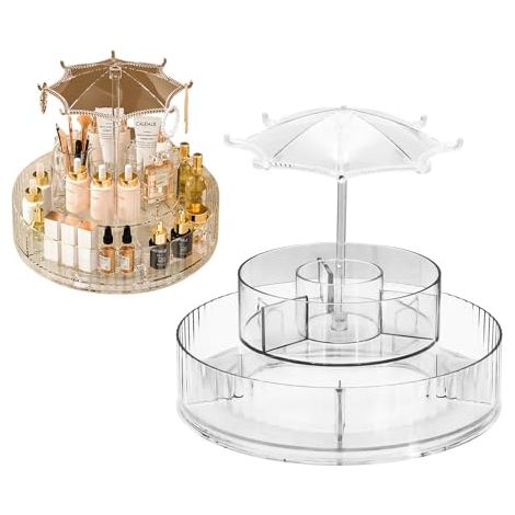 Organisateur de maquillage, rotatif à 360°, organisateur de maquillage, cosmétique, rangement de parfum, organisateur de beauté pour la peau, organisateur de coiffeuse, boîte cosmétique pour commode, (1/5)