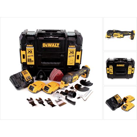 DeWalt DCS 356 D2 Akku Multitool 18V Brushless + 35tlg. Zubehör + 2x Akku 2,0Ah + Ladegerät + TSTAK