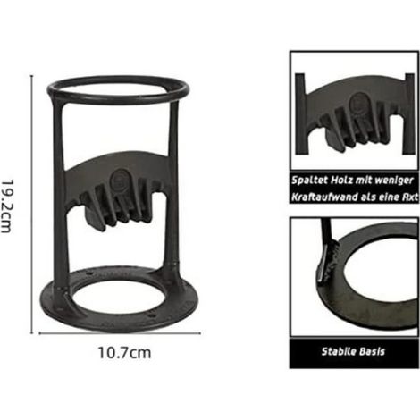 Fendeuse À Bois - Cale En Fonte Pour Allumage De Bois De Chauffage - Compatible Cheminée Foyer Barbecue Sauna - 10,5 x 19 cm - 1 Pièce (1/4)