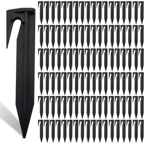 Befestigungsstifte für den Begrenzungsdraht von Mährobotern – 200 Stück, aus robustem Kunststoff, 15 cm hoch, schwarz