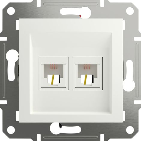Schneider Electric   RJ11-Telefondose Asfora Weiß (RAL 9003) EPH4270121D 1 St.