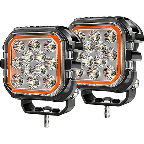 Luz de trabajo LED, resistente al agua, compatibilidad versátil, 2 unidades cuadradas de 5 pulgadas. (1/2)