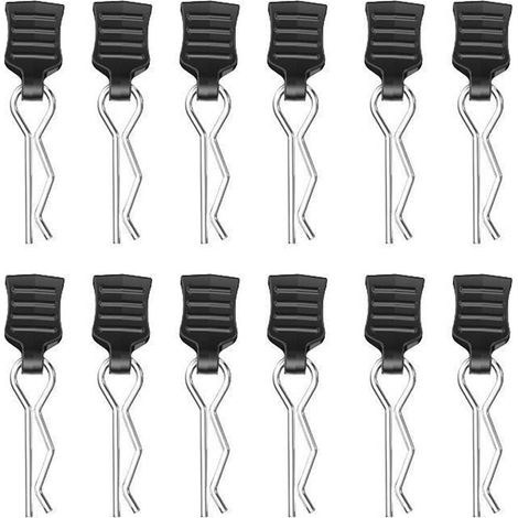 12 Pièces de Clips pour Carrosserie RC en Acier Inoxydable, Goupilles de Clip de Corps pour Modèles de Voiture RC 1/14, 1/16, 1/18, 1/20, Pièces de Rechange pour Voitures Télécommandées (1/5)