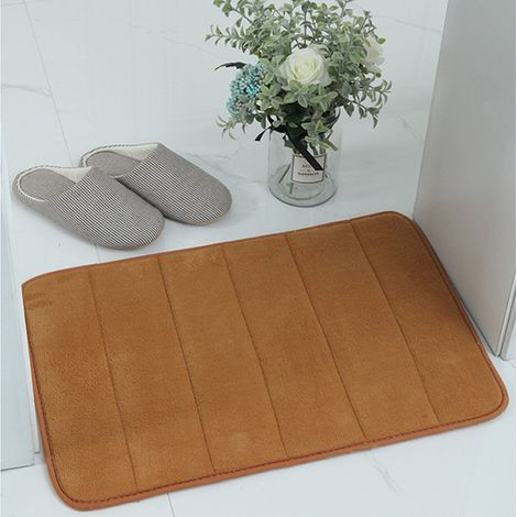 Tapis d'entrée rayé en polaire douce, tapis de porte de salle de bain 40 x 60 cm (1/4)