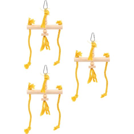 Lot de 3 jouets d'équilibre en corde de coton pour perruches, perroquets, calopsittes, aras et pinsons (1/5)