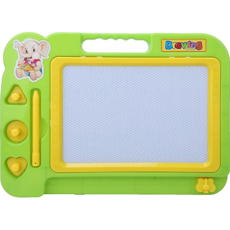 Tableau de dessin magnétique pour enfants, ardoise éducative précoce en plastique noir, cyan, écriture et puzzle (1/5)