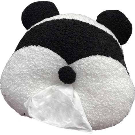 Taschentuchhalter fürs Auto, Plüsch-Taschentuchbox, Panda-Handtuchhalter, Aufbewahrung für Autohandtücher, mit einem niedlichen und praktischen Design, geeignet für die Rückbank, die Kopfstütze oder d