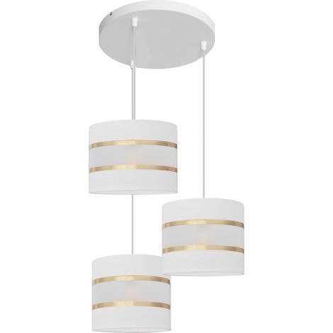 Helam HELEN Plafonnier Suspendu Cluster Blanc, Or 35cm